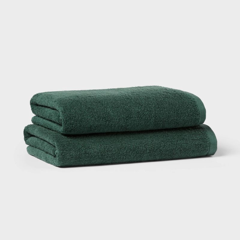 slide 4 of 4, Everyday Bath Towel Dark Green - Room Essentials™, 1 ct