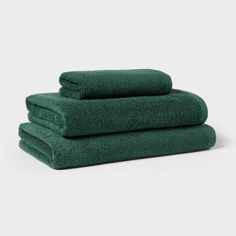 slide 4 of 4, Everyday Hand Towel Dark Green - Room Essentials™, 1 ct