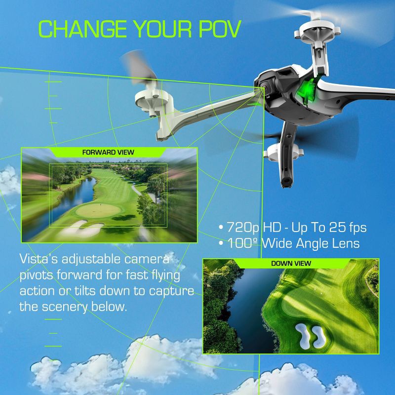 slide 3 of 8, Sky Viper Vista HD Video Drone: Built-In Camera, Remote Control, Bluetooth, Beginner Skill Level, 1 ct