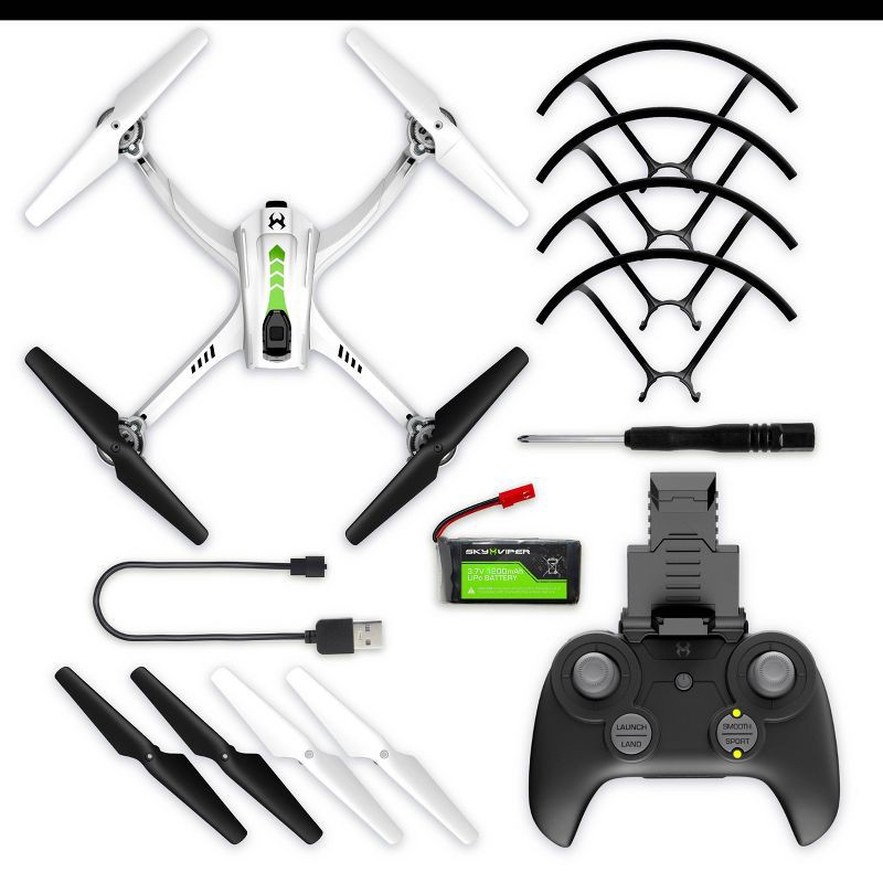 slide 7 of 8, Sky Viper Vista HD Video Drone: Built-In Camera, Remote Control, Bluetooth, Beginner Skill Level, 1 ct