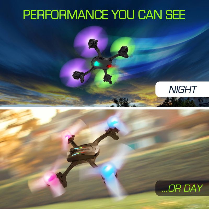 slide 2 of 8, Sky Viper Nova Light Show Drone: Beginner Remote Control, 100m Range, 17mph Speed, Bluetooth, Outdoor Use, 1 ct