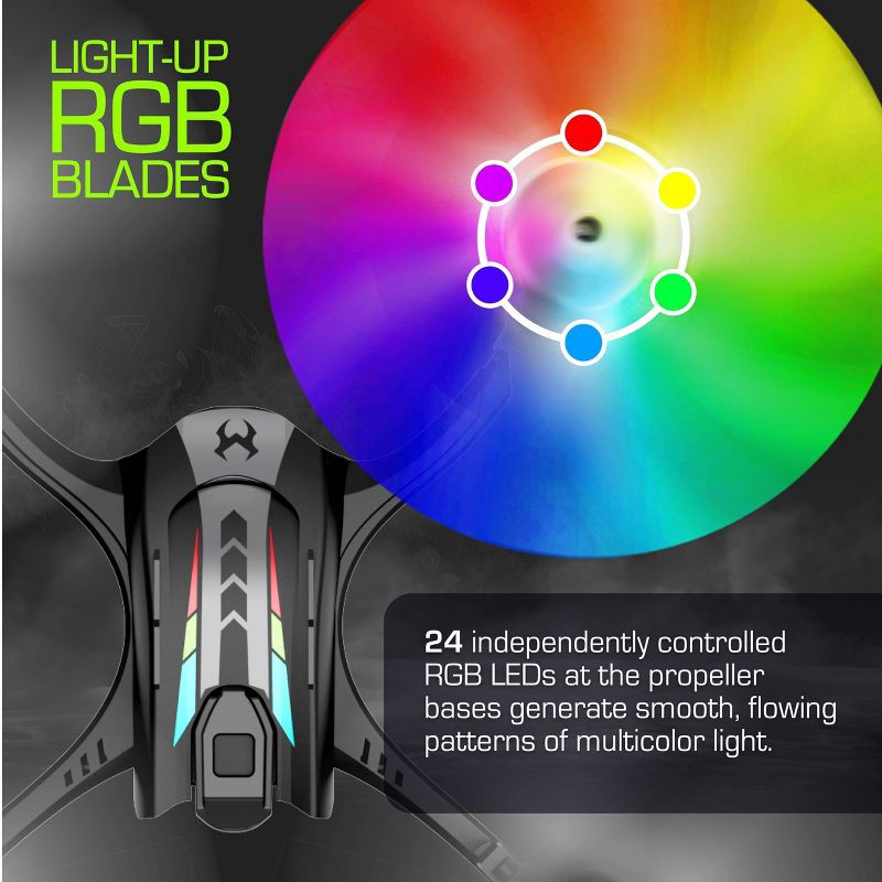 slide 3 of 8, Sky Viper Nova Light Show Drone: Beginner Remote Control, 100m Range, 17mph Speed, Bluetooth, Outdoor Use, 1 ct