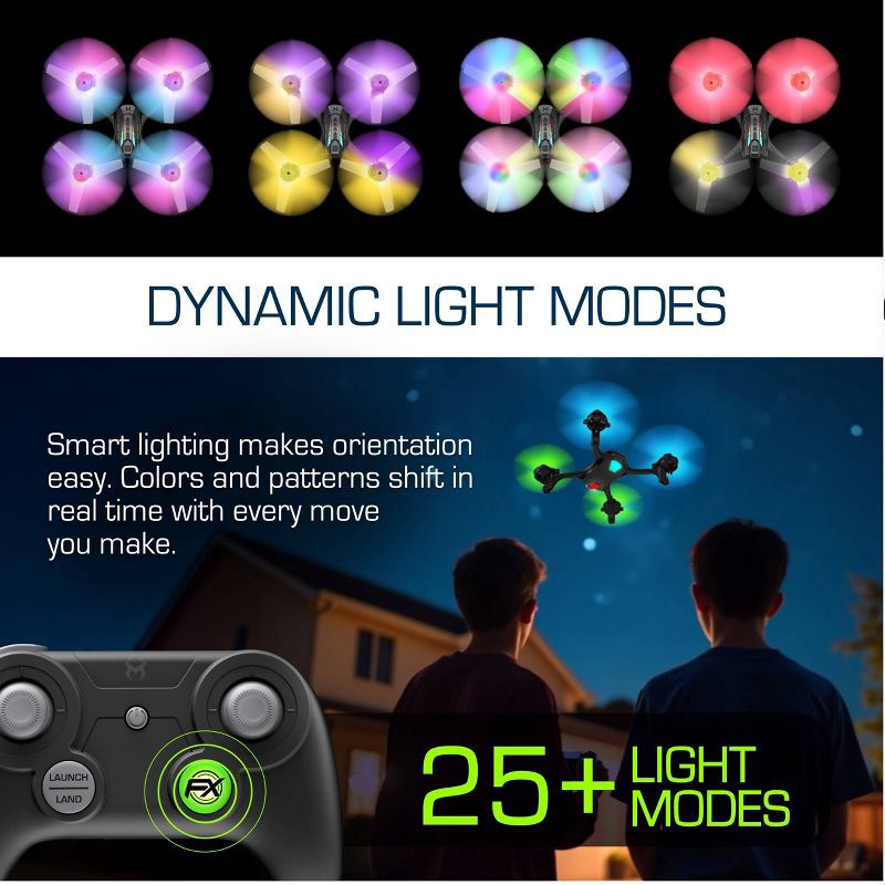 slide 4 of 8, Sky Viper Nova Light Show Drone: Beginner Remote Control, 100m Range, 17mph Speed, Bluetooth, Outdoor Use, 1 ct