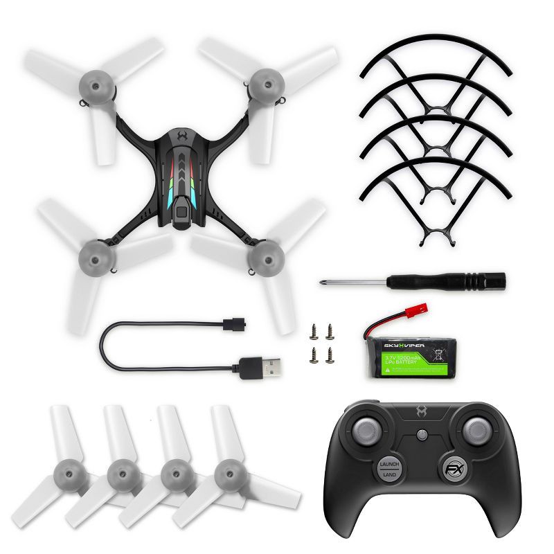 slide 7 of 8, Sky Viper Nova Light Show Drone: Beginner Remote Control, 100m Range, 17mph Speed, Bluetooth, Outdoor Use, 1 ct