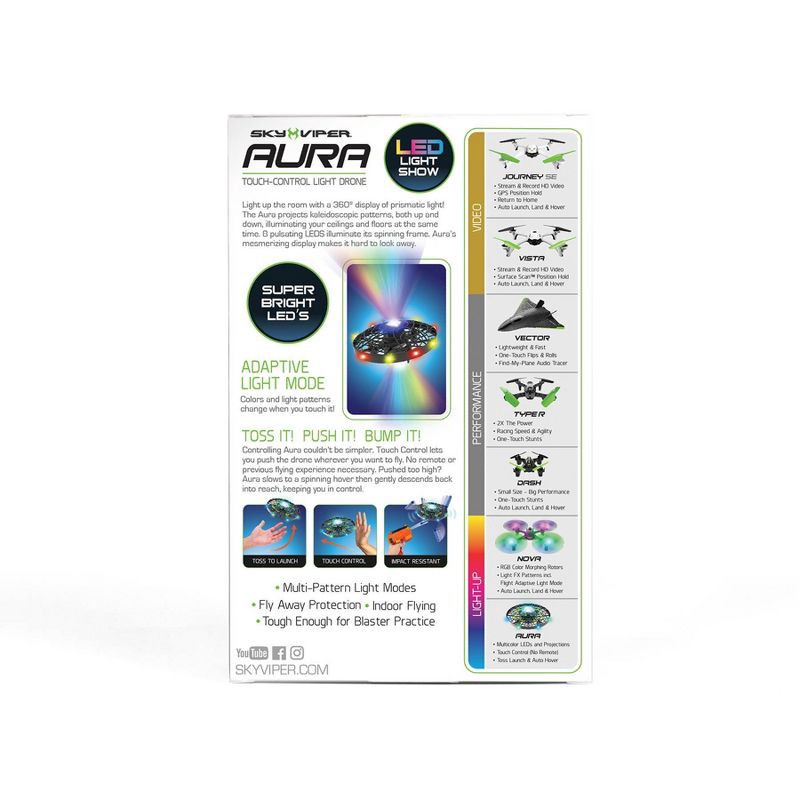 slide 7 of 7, Sky Viper Aura Glowing Gesture Drone, 1 ct