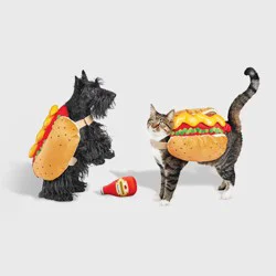 Hot Dog Full Body Halloween Dog and Cat Costume with Ketchup Toy - S - Boots & Barkley™