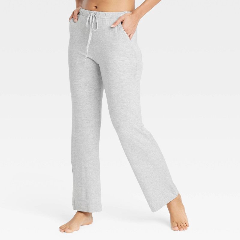 slide 1 of 5, Women's Cloud Knit Modal Pajama Pants - Auden™ Heathered Gray XL: Modal-Spandex, Side Pocket, Pull-On Waistband, 1 ct