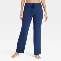 Women's Cloud Knit Modal Pajama Pants - Auden™ Navy Blue L: Modal-Spandex, Midweight, Side Pocket, Pull-On