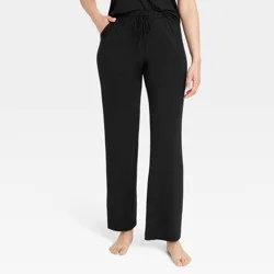 Women's Cloud Knit Modal Pajama Pants - Auden™ Black S: Modal-Spandex, Midweight, Side Pocket, Elastic Waistband