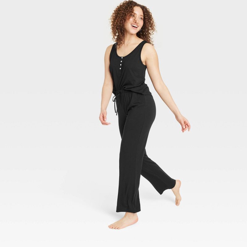 slide 3 of 5, Women's Cloud Knit Modal Pajama Pants - Auden™ Black M: Modal-Spandex Blend, Midweight, Side Pocket, Elastic Waistband, 1 ct