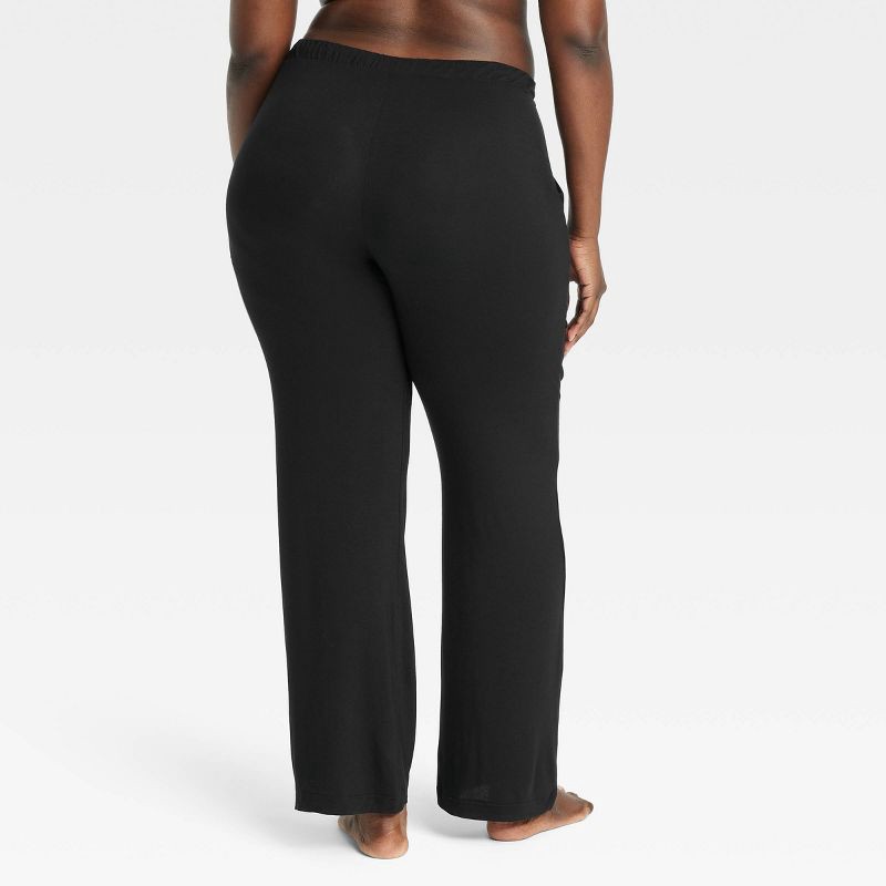 slide 5 of 5, Women's Cloud Knit Modal Pajama Pants - Auden™ Black M: Modal-Spandex Blend, Midweight, Side Pocket, Elastic Waistband, 1 ct