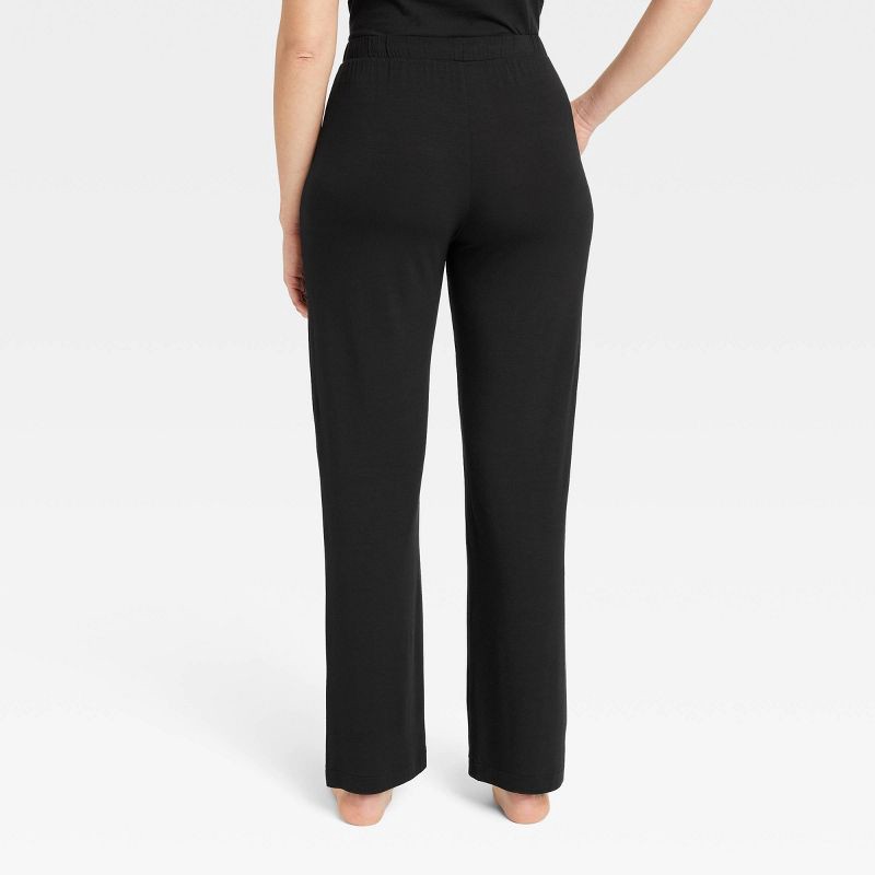 slide 2 of 5, Women's Cloud Knit Modal Pajama Pants - Auden™ Black XL: Modal-Spandex Blend, Midweight, Regular Fit, Side Pocket, Pull-On Waistband, 1 ct