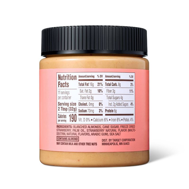 slide 2 of 3, Strawberry Naturally Flavored Almond Butter - 12oz - Favorite Day™, 12 oz