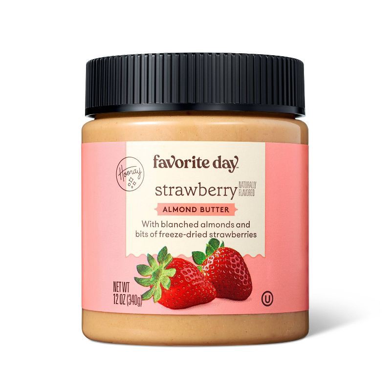 slide 1 of 3, Strawberry Naturally Flavored Almond Butter - 12oz - Favorite Day™, 12 oz