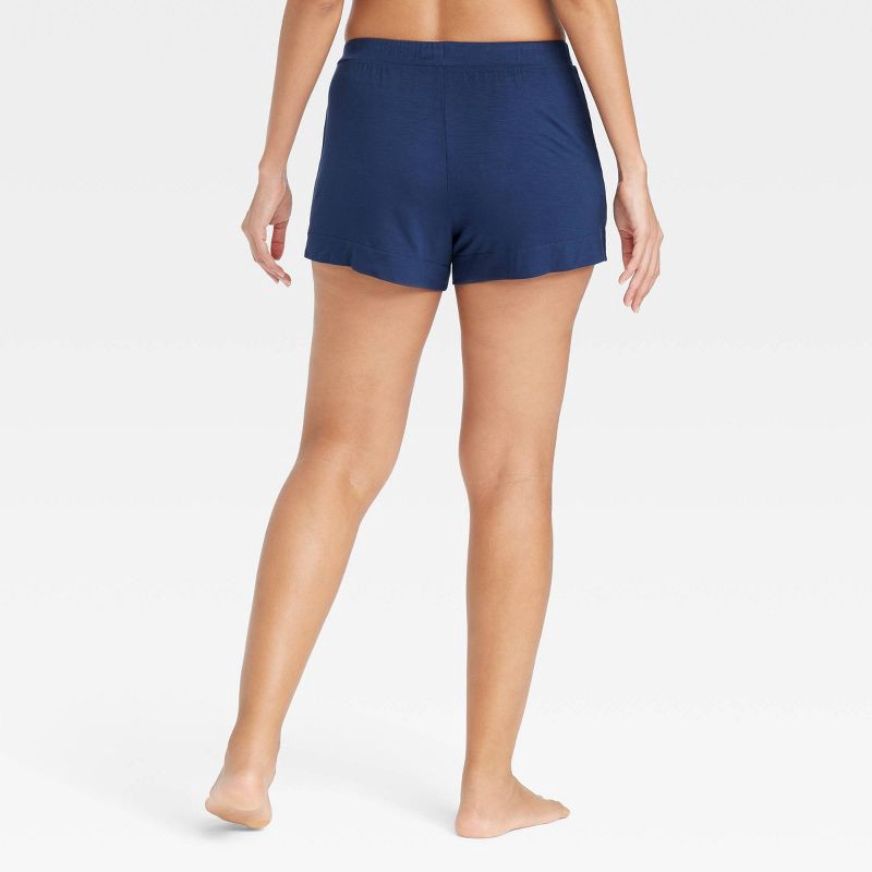 slide 2 of 3, Women's Cloud Knit Modal Pajama Shorts - Auden™ Navy Blue S: Modal-Spandex Blend, Pull-On Waist, Side Pocket, 1 ct