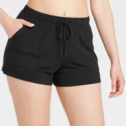 Women's Cloud Knit Modal Pajama Shorts - Auden™ Black XXL: Modal-Spandex, Midweight, Pull-On, Side Pocket