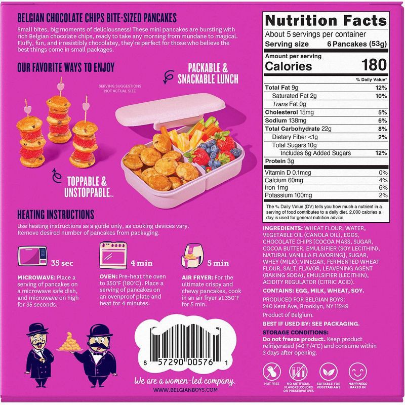 slide 2 of 8, Belgian Boys Bite-sized Chocolate Chip Pancakes - 9.6oz, 9.6 oz