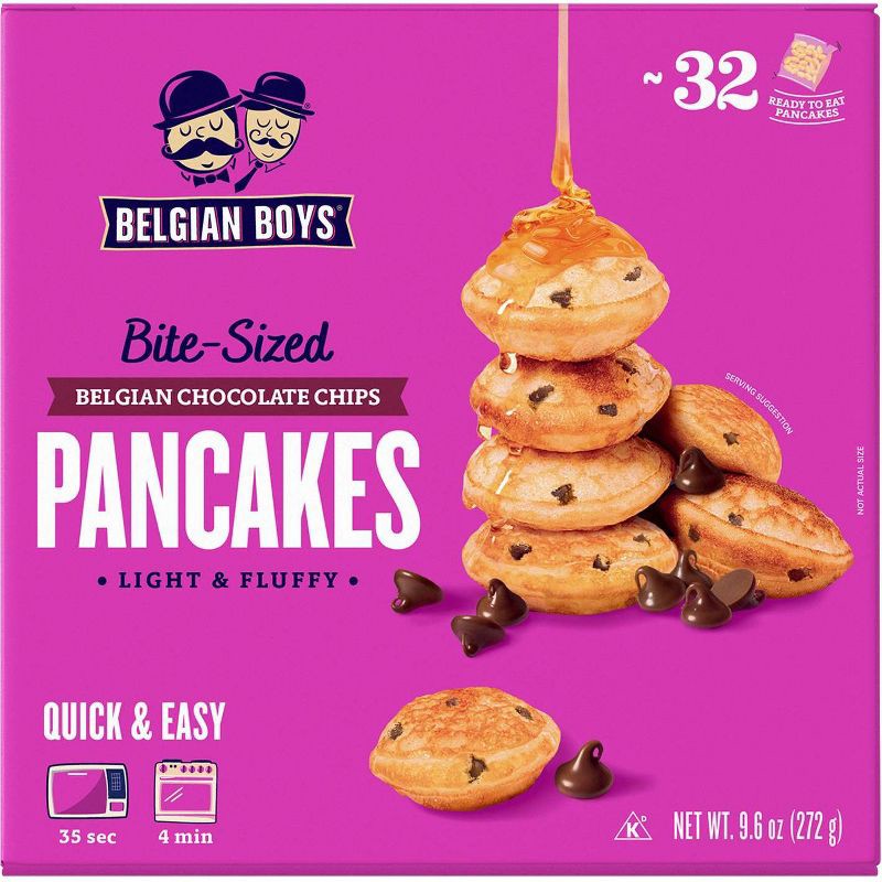 slide 1 of 8, Belgian Boys Bite-sized Chocolate Chip Pancakes - 9.6oz, 9.6 oz