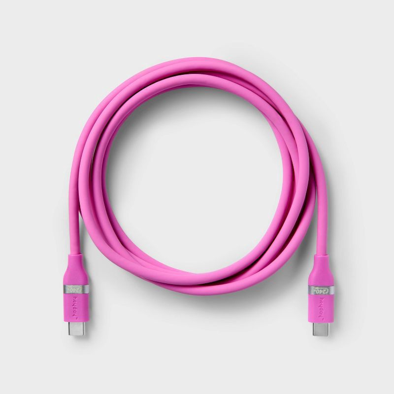 slide 3 of 3, 6' USB-C to USB-C Fast Charging Silicone Cable - heyday™ Neon Violet, 1 ct