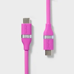 6' USB-C to USB-C Fast Charging Silicone Cable - heyday™ Neon Violet
