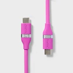 6' USB-C to USB-C Fast Charging Silicone Cable - heyday™ Neon Violet