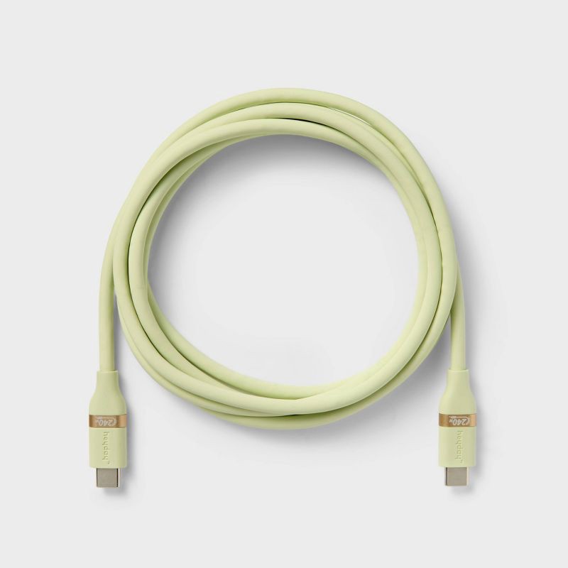 slide 3 of 3, 6' USB-C to USB-C Fast Charging Silicone Cable - heyday™ Matcha: Male-To-Male Cord, 1 ct