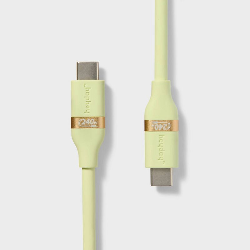 slide 1 of 3, 6' USB-C to USB-C Fast Charging Silicone Cable - heyday™ Matcha: Male-To-Male Cord, 1 ct