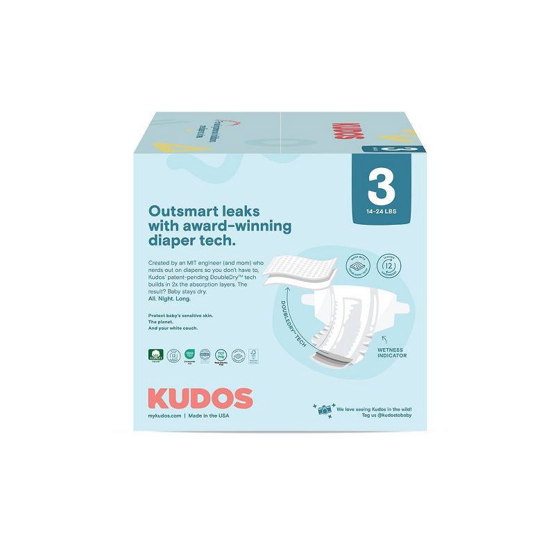 slide 5 of 14, Kudos Chlorine Free Cotton-Lined Disposable Diapers - Size 3 - 62ct, 3 x 62 ct
