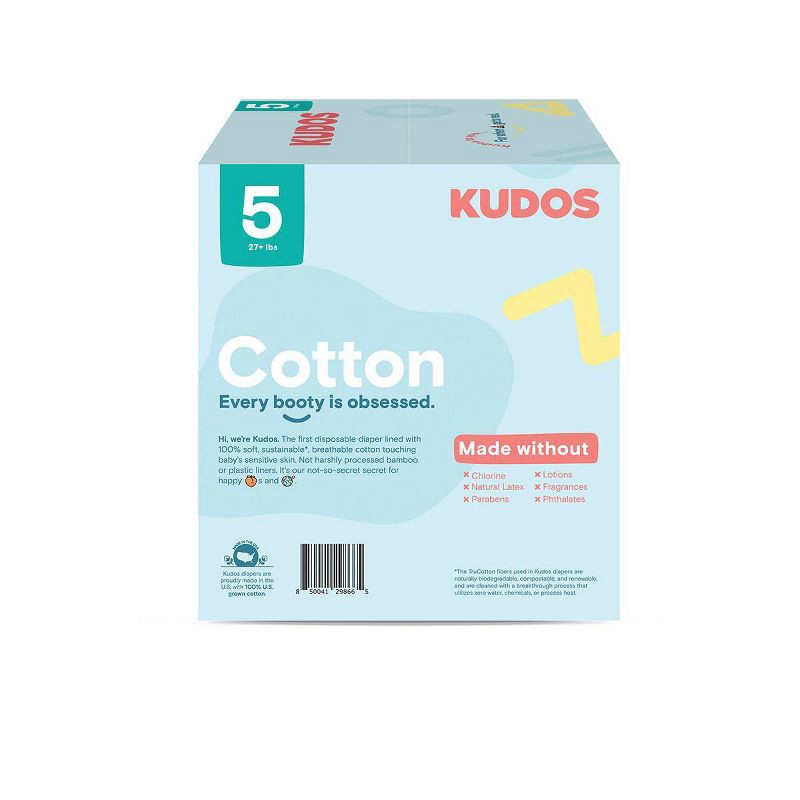 slide 4 of 14, Kudos Chlorine Free Cotton-Lined Disposable Diapers - Size 5 - 44ct, 5 x 44 ct