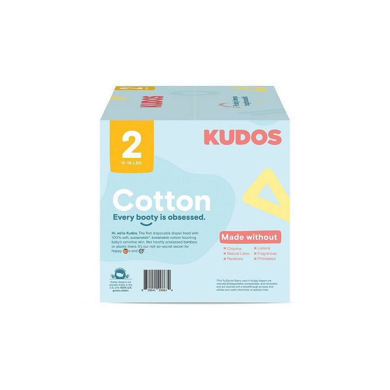 slide 4 of 15, Kudos Chlorine Free Cotton-Lined Disposable Diapers - Size 2 - 72ct, 2 x 72 ct