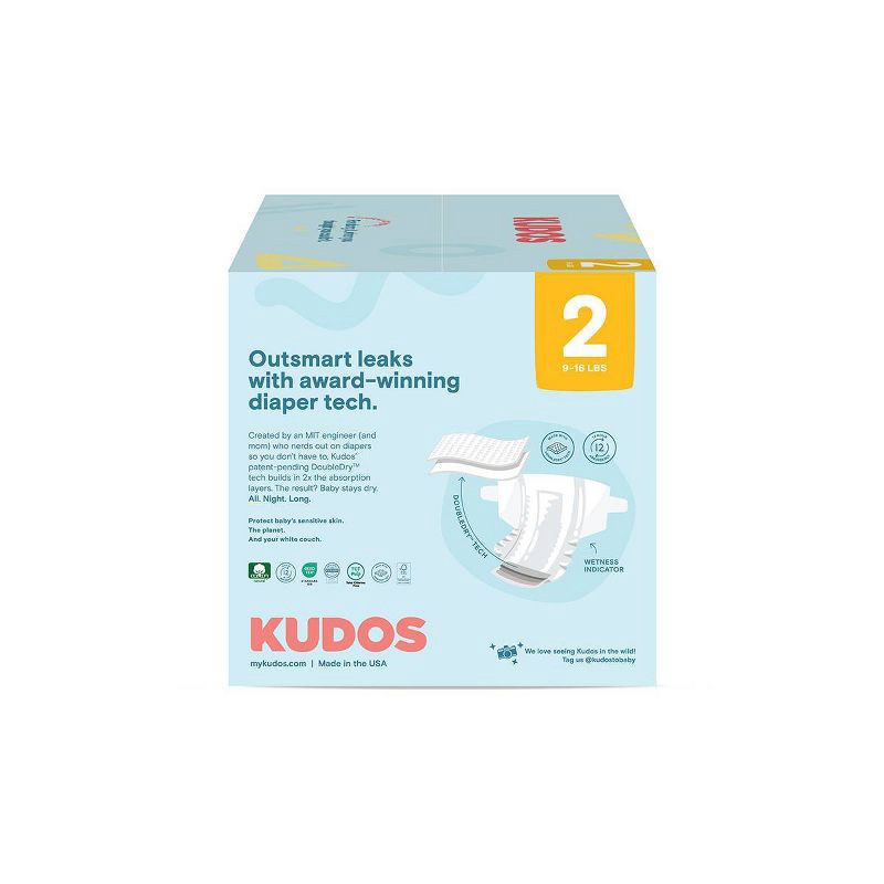 slide 5 of 15, Kudos Chlorine Free Cotton-Lined Disposable Diapers - Size 2 - 72ct, 2 x 72 ct
