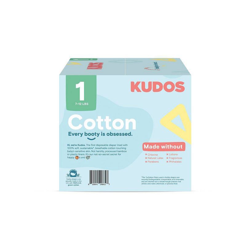 slide 4 of 15, Kudos Chlorine Free Cotton-Lined Disposable Diapers - Size 1 - 76ct, 1 x 76 ct