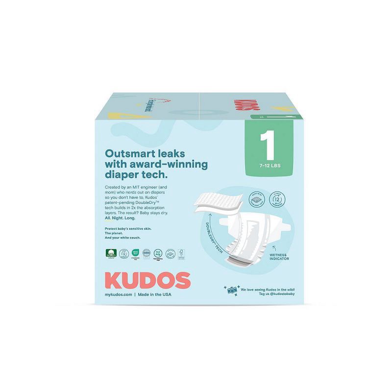 slide 5 of 15, Kudos Chlorine Free Cotton-Lined Disposable Diapers - Size 1 - 76ct, 1 x 76 ct