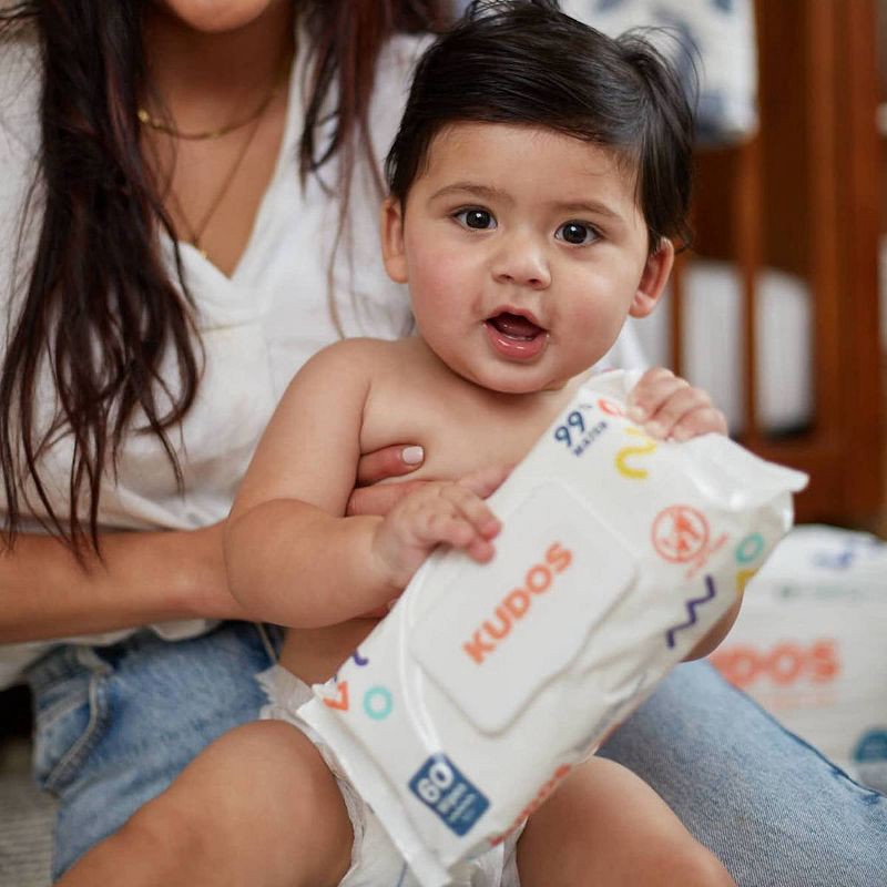 slide 10 of 13, Kudos Skin-Loving Baby Wipes - 99% Water, Plastic-Free & Unscented - 180ct/3pk, 180 ct, 3 ct