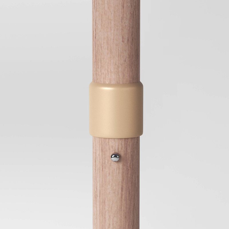 slide 5 of 6, 7.5' Quatrefoil Fringe Edge Outdoor Round Patio Market Umbrella Navy Blue with Faux Wood Pole - Threshold™, 1 ct