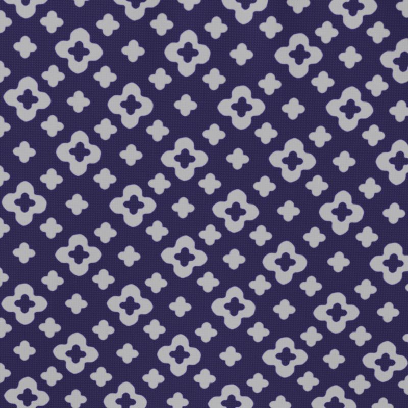 slide 6 of 6, 7.5' Quatrefoil Fringe Edge Outdoor Round Patio Market Umbrella Navy Blue with Faux Wood Pole - Threshold™, 1 ct