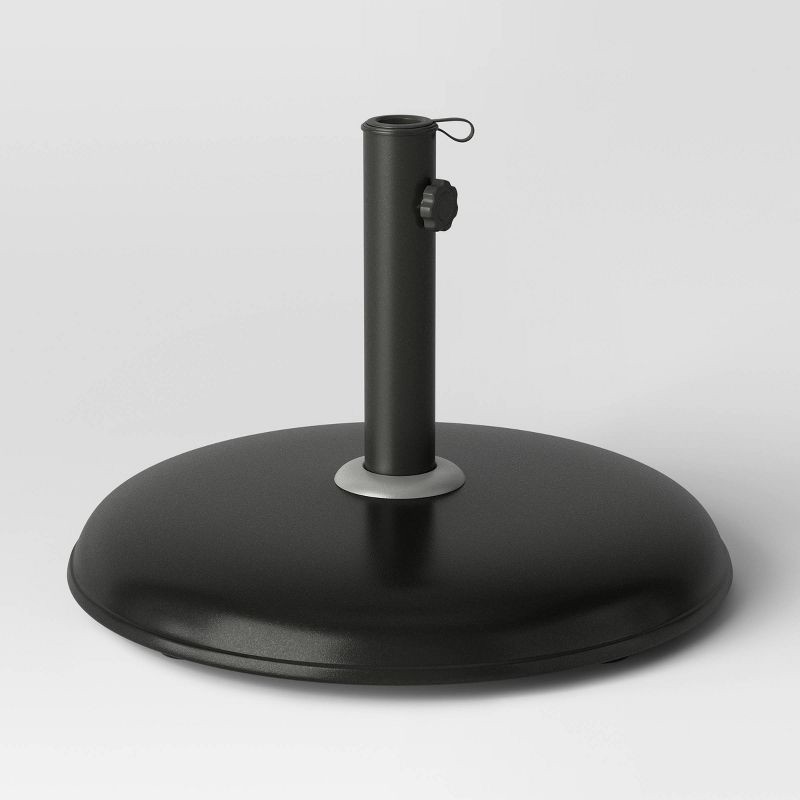 slide 1 of 5, 33lbs Recycled Round Outdoor Patio Market Umbrella Bases Black - Threshold™, 33 lb