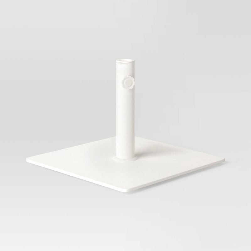 slide 2 of 5, 25lbs Steel Square Outdoor Patio Market Umbrella Bases White - Room Essentials™, 25 lb