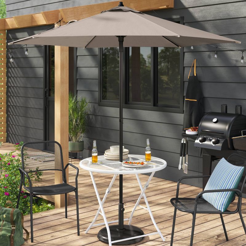 7.5 round patio umbrella solid room essentials 7.5' Round Solid Outdoor Patio Market Umbrellas Gray - Room Essentials™
