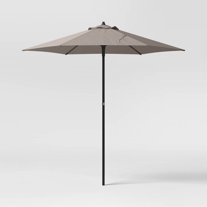 7.5 round patio umbrella solid room essentials 7.5' Round Solid Outdoor Patio Market Umbrellas Gray - Room Essentials™