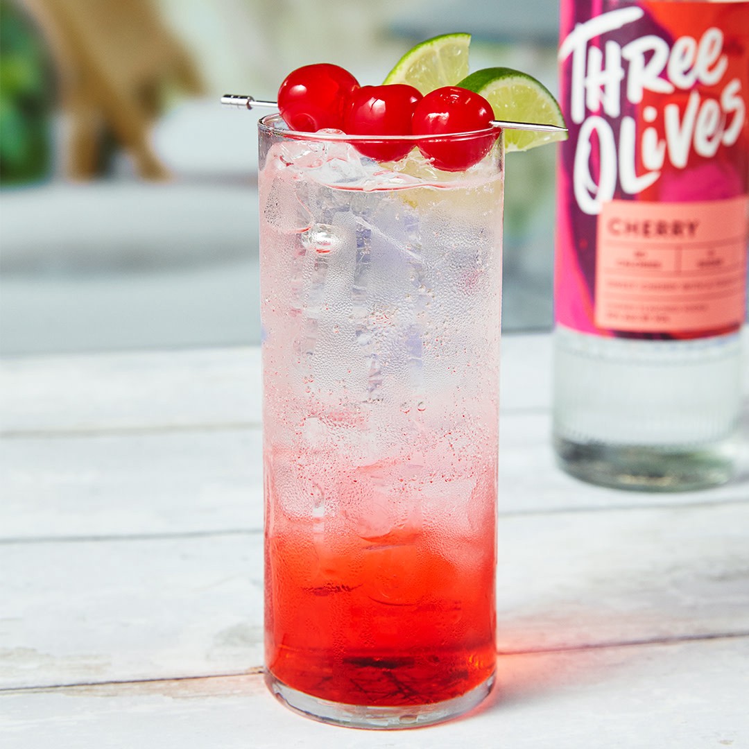 slide 3 of 8, Three Olives Vodka Cherry 60 Proof (50 ml), 50 ml