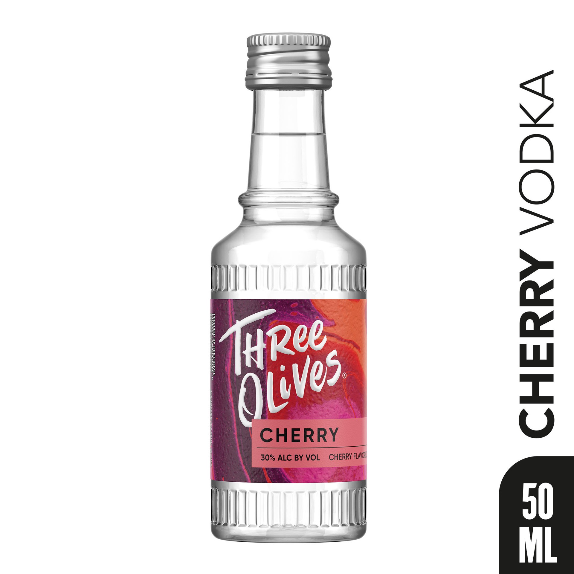 slide 2 of 8, Three Olives Vodka Cherry 60 Proof (50 ml), 50 ml