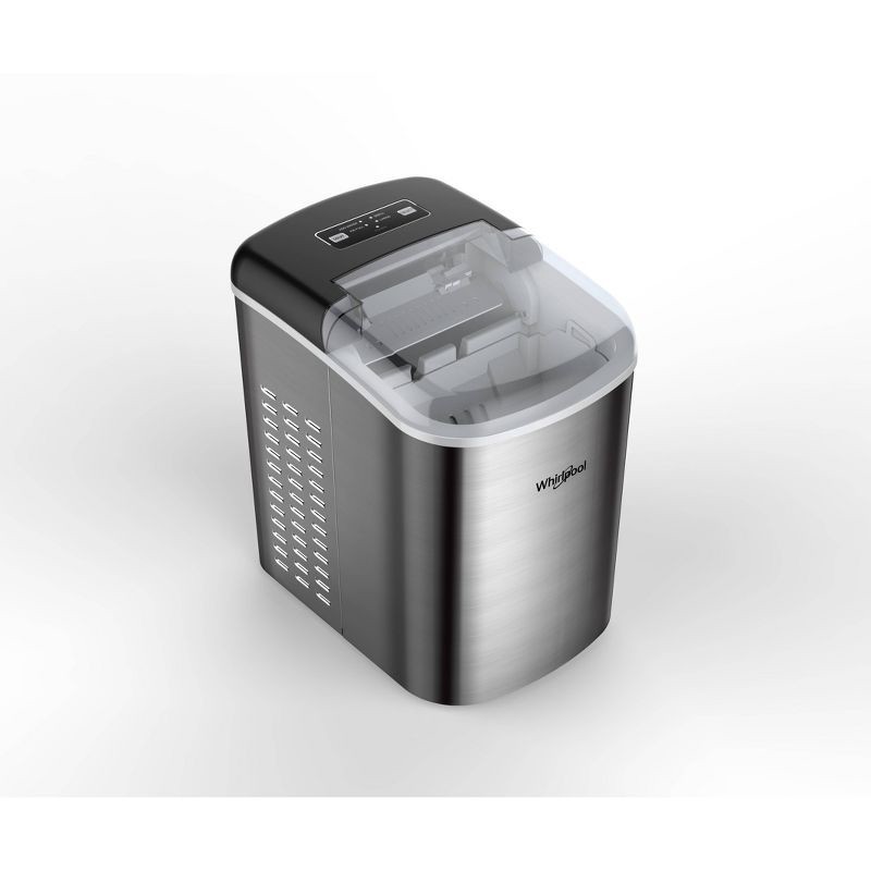 slide 1 of 5, Whirlpool Ice Maker Stainless Steel: Countertop Ice Machine, Bullet Shape, 26 lbs Daily Production, 1.5 lbs Storage Capacity, 26 lb, 1.5 lb
