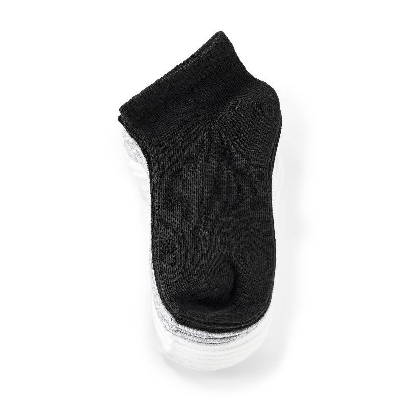 slide 2 of 2, Baby 8pk Low Cut Socks - Dealworthy™ 12-24M White/Gray/Black: Knit Lightweight Banded Cuff, 8 ct