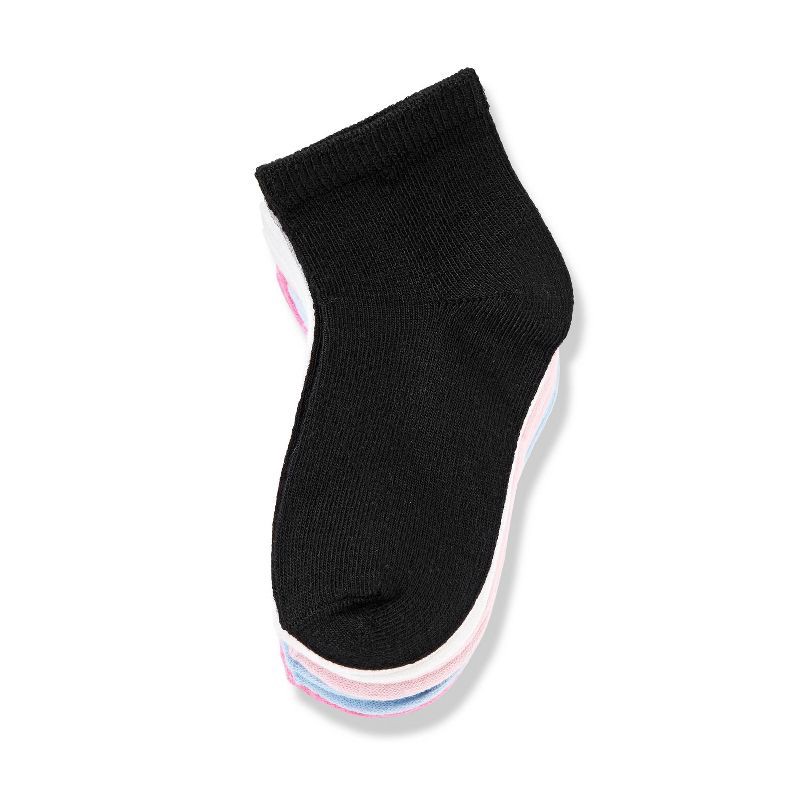 slide 3 of 3, Baby 8pk Ankle Socks - Dealworthy™ Pink/Blue/Black 12-24M: Lightweight Knit, Banded Cuff, Machine Washable, 8 ct