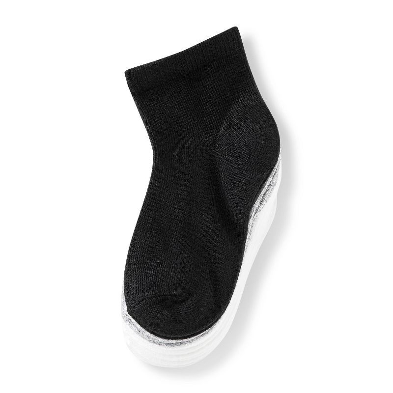 slide 3 of 3, Baby 8pk Ankle Socks - Dealworthy™ 12-24M White/Gray/Black: Knit, Lightweight, Banded Cuff, 8 ct