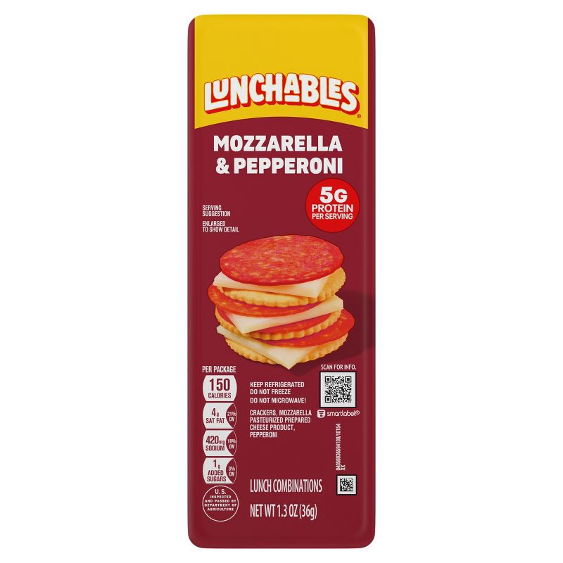 slide 12 of 12, Lunchables Mozzarella, Pepperoni, Cracker - 1.3oz, 1.3 oz