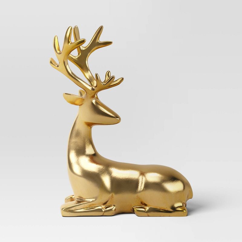 slide 1 of 3, Christmas Sitting Deer Gold - Threshold™, 1 ct