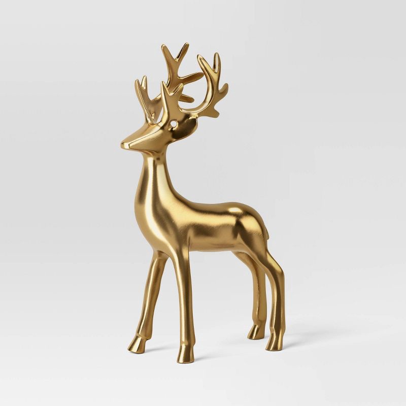 slide 1 of 3, Christmas Standing Deer Gold - Threshold™, 1 ct