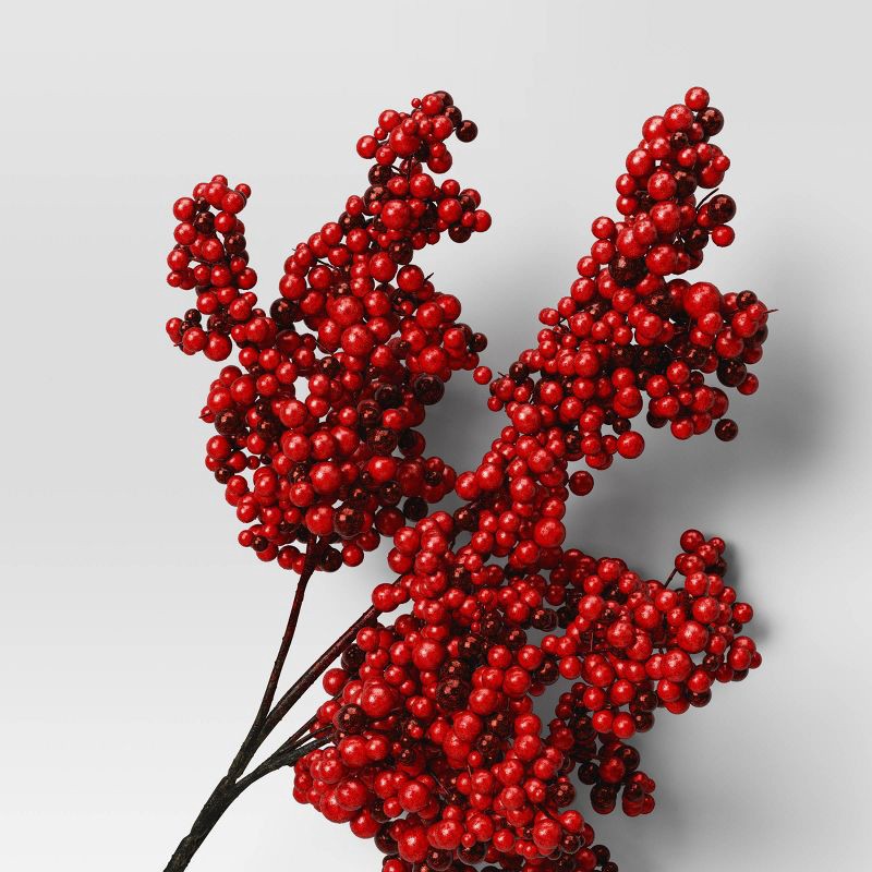 slide 3 of 3, Christmas Red Berry Artificial Stem - Threshold™, 1 ct